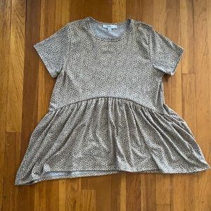 Leopard Print Baby Doll Shirt